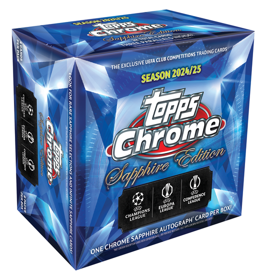 2024/25 Topps Chrome UEFA Club Competitions Soccer Sapphire Edition Hobby Box