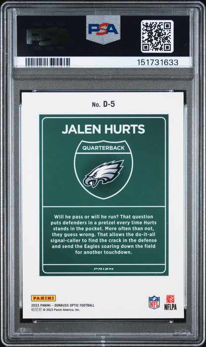 2023 Panini Donruss Optic Downtown! Jalen Hurts PSA 10